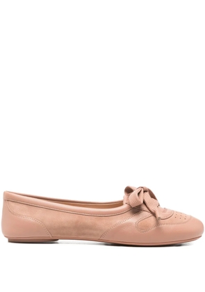 Gianvito Rossi lace-up leather ballet flats - Pink