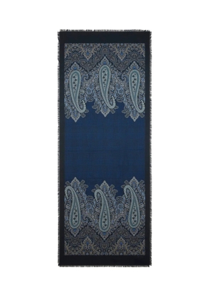 ETRO paisley check motif scarf - Blue