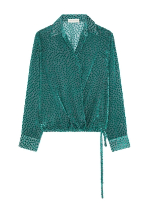 DRIES VAN NOTEN devoré wrap shirt - Green