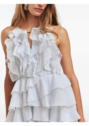 Aje Cleo ruffled tiered mini dress - Blue
