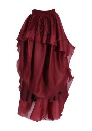 Antonio Berardi ruffle high-low skirt - Red