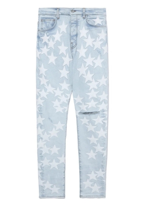 AMIRI x Chemist leather-stars skinny jeans - Blue