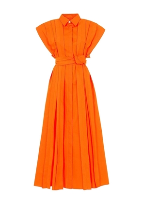 Mantu pleated belted dress - Orange