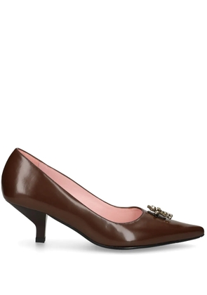 Ras 50mm pointed-toe embellished pumps - Brown
