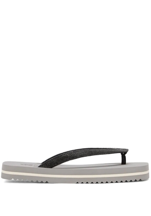 Brunello Cucinelli Monili-embellished flip flops - Black