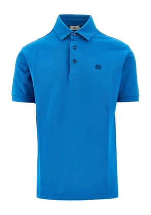 ETRO logo-embroidered polo shirt - Blue
