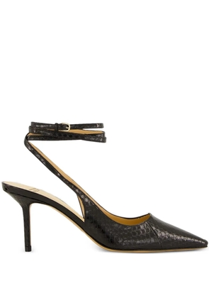 Francesco Russo leather ankle-tie pumps - Black