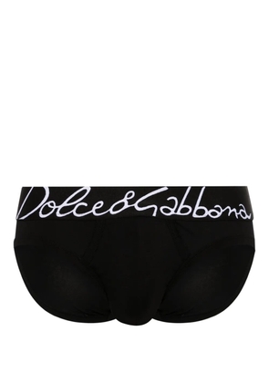 Dolce & Gabbana logo-waistband stretch-cotton briefs - Black