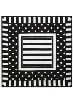 Dolce & Gabbana polka-dot silk twill scarf - Black