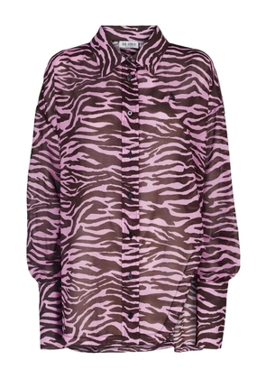 The Attico zebra-print balloon-sleeve shirt - Pink