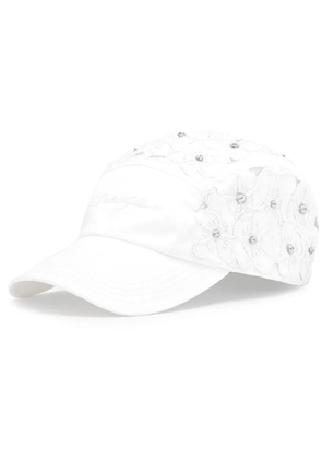 Dolce & Gabbana broderie-anglaise cotton cap - White