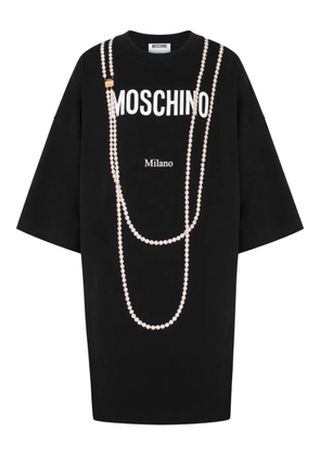 Moschino logo-print mini dress - Black