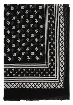Dolce & Gabbana DNA logo-print silk scarf - Black