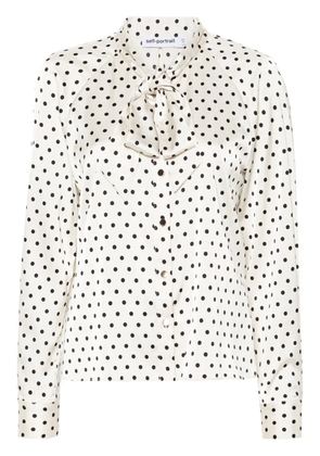 Self-Portrait polka-dot blouse - Neutrals