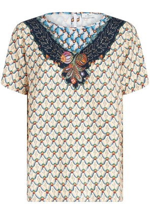 ETRO graphic-print short-sleeved blouse - White
