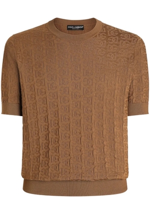 Dolce & Gabbana logo-jacquard T-shirt - Neutrals