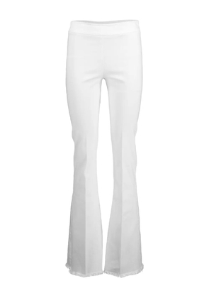 Avenue Montaigne Bellini frayed-hem flared trousers - White