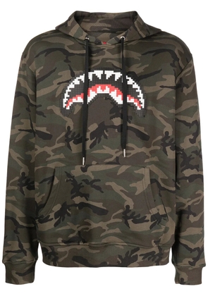 Mostly Heard Rarely Seen 8-Bit Shark Mouth camouflage hoodie - Green