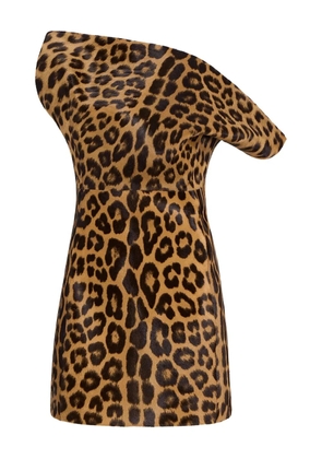 KHAITE off-shoulder leopard top - Brown