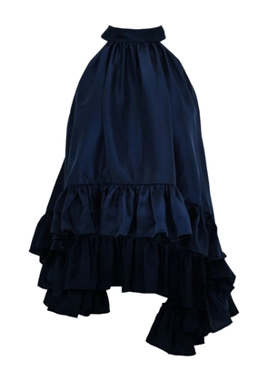 AZEEZA Plath Raw silk top - Blue