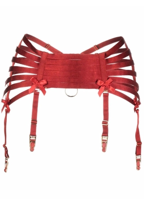 Bordelle webbed suspender belt - Red