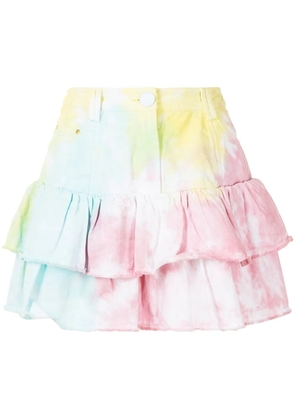 LoveShackFancy Landen tie-dye tiered mini skirt - Multicolour