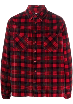 ERL long-sleeve corduroy checked shirt - Red
