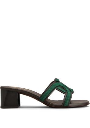 Tod's contoured-strap leather sandals - Green