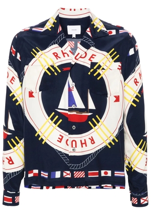 RHUDE Flag Sail silk shirt - Blue