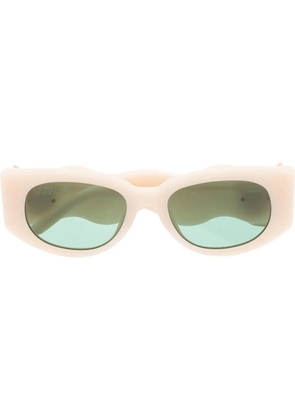 Casablanca logo-plaque oval sunglasses - Neutrals