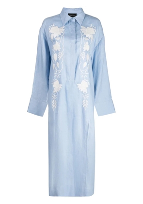 Cynthia Rowley floral-embroidered shirt dress - Blue