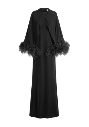 16Arlington Adelar feather-trim gown - Black