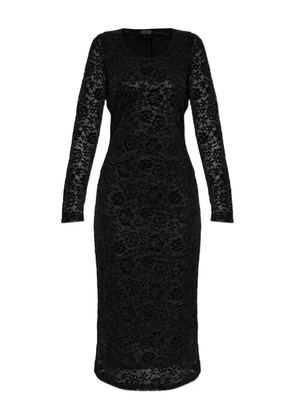 Versace Jeans Couture long-sleeved lace midi dress - Black