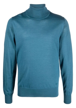 Emporio Armani roll neck knitted jumper - Blue