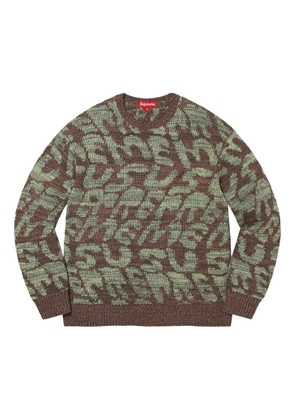 Supreme jacquard-logo crew-neck sweater - Brown