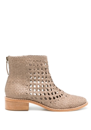Sarah Chofakian Teca perforated-detailing boots - Neutrals
