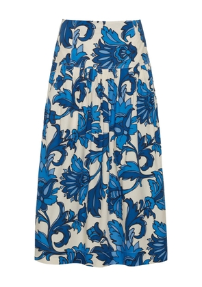 Cara Cara Diya floral midi skirt - White