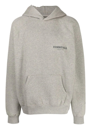 FEAR OF GOD ESSENTIALS chest logo-print detail hoodie - Grey