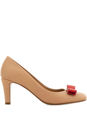 Ferragamo 70mm Vara bow-detail pumps - Neutrals