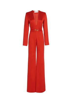 Silvia Tcherassi Taboa belted silk jumpsuit - Red