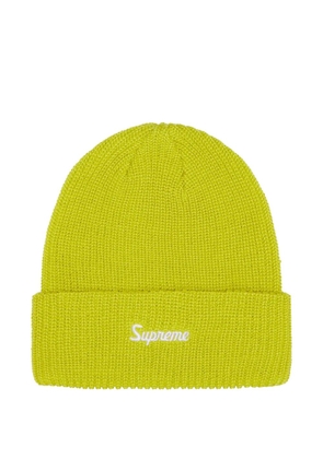 Supreme loose-gauge logo beanie hat - Green