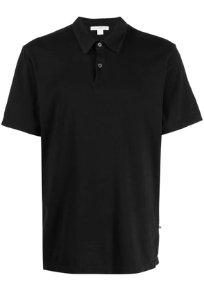 James Perse sueded-jersey polo shirt - Black