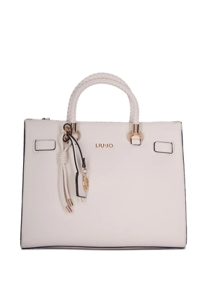 LIU JO braided-top logo-detail tote bag - Neutrals