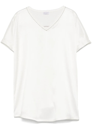 Brunello Cucinelli satin blouse - White