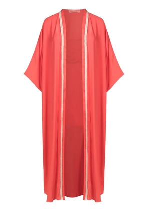 Olympiah Tiger-patch long kimono - Orange