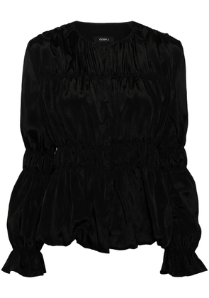 Goen.J ruched single-breasted jacket - Black