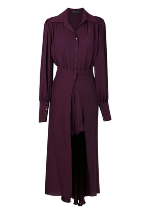Olympiah detachable-skirt layered shirtdress - Purple