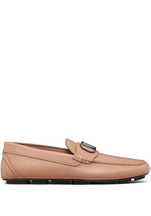 Valentino Garavani VLogo Signature leather driving shoes - Neutrals