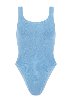 Hunza G Square Neck seersucker swimsuit - Blue