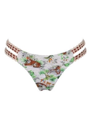 Del Maar Kuchi crochet-detail bikini bottoms - White